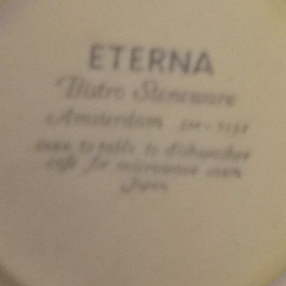 Eterna Bistro Stoneware Amsterdam vintage snack plates floral design - Picture 4 of 5